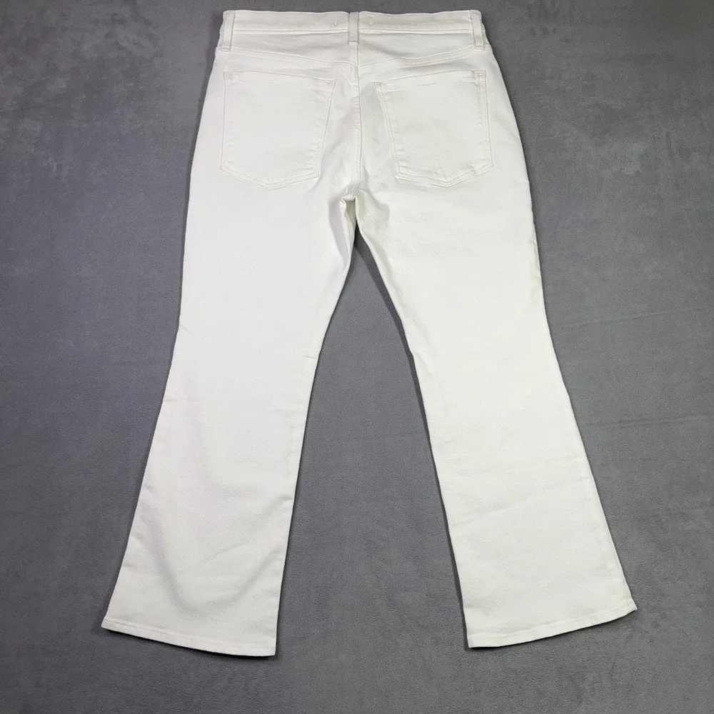 Madewell The Flare Crop Jean Women 31 White Super Stretch Denim Hi Rise NWT
